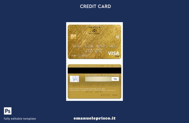 modello di carta d'oro per visto bancario Sri Lanka Bank of Ceylon in stile veri